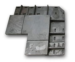 Sand castings, material 1.4823, weight 166 kg, 48kg, 38 kg, application heat treatment.